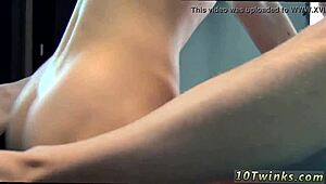 i pound this hot twink boy's tight ass while we stroke our cocks together