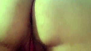 close up chubby ass bent over humping pillow with wet shaved pussy view