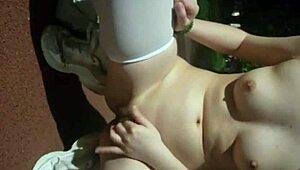 chinese babe strips naked outdoors and fingers herself 😘🌳💦