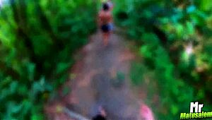 Blonde and brunette hotties tease bush fuck adventure