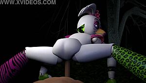 CHICA RIDES Wild in Forest Nude Masturbating