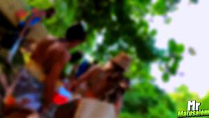 Blonde and brunette hotties tease bush fuck adventure