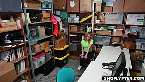 Thick Blonde Teen Shoplifter Alexa Raye Seduces Hungry Officer