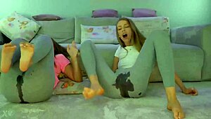 i watch these hot lesbians masturbate together so intensely