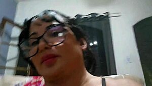 the horny milf calls stepson to suck her giant hairy clit pussy till she creams