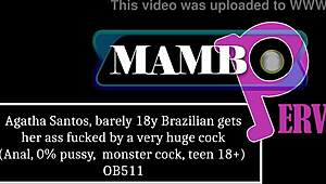 Can barely legal Agatha Santos take this monster cock anal gape and ATM?
