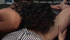 Busty twin secretaries settle feud with two guys in office