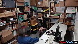 Pale tiny teen suspect fucked hard by cop