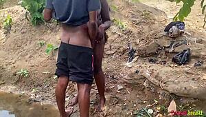 innocent stroll turns into steamy outdoor babe pounding by the river