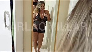 A naughty blonde and her big black cock partner get steamy