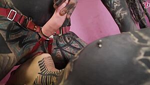 why settle for fingers when tattooed goth girls strap-on fuck to dripping orgasms?