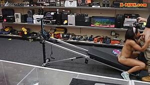 hey, watch this amateur ebony take a hard boning right at the pawnshop