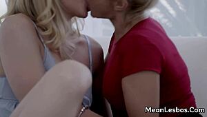 mmm these hot blonde lesbians kiss so tenderly then dive into each other's moist pink pussies