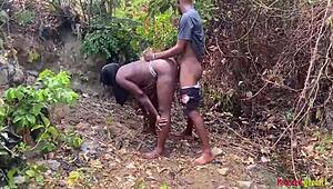 innocent stroll turns into steamy outdoor babe pounding by the river