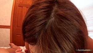 Adorable Asian Threesome Starts with Cute Licking Foreplay Ends in Cum-Filled Mouth