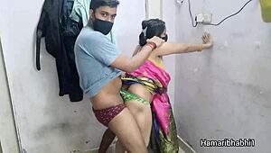 Indian Bhabhi In Silk Saree Gets Fucked By Huge Cock
