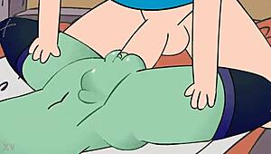 huntress wizard dives into pussy play in adventure time cartoon