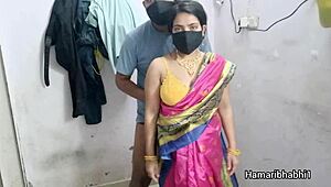 Indian Bhabhi In Silk Saree Gets Fucked By Huge Cock