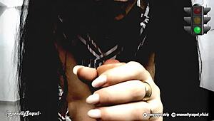 hey zombie cheerleader with big tits and ass commands your halloween jerk off now!!