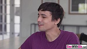 i walk in on my horny stepsis masturbating then fuck her tight teen pussy