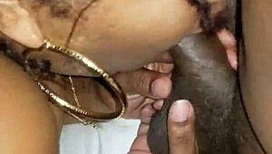 Black Milf Devours Monster Cock and Balls in Horny Blowjob