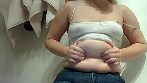 Chubby blonde teen slob goes messy wild with her chocolate fetish cravings