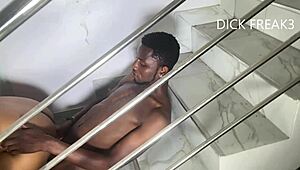 College student bounces wild on big black cock ride