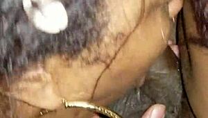 Black Milf Devours Monster Cock and Balls in Horny Blowjob