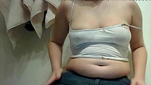 Chubby blonde teen slob goes messy wild with her chocolate fetish cravings