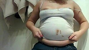 Chubby blonde teen slob goes messy wild with her chocolate fetish cravings