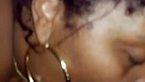 Black Milf Devours Monster Cock and Balls in Horny Blowjob