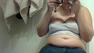 Chubby blonde teen slob goes messy wild with her chocolate fetish cravings
