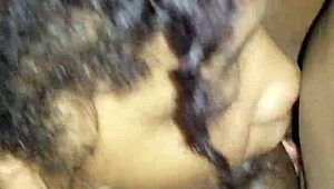 Black Milf Devours Monster Cock and Balls in Horny Blowjob