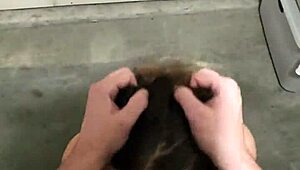 POV Sneak Fuck Curvy Milf Wife Car Garage Quiet