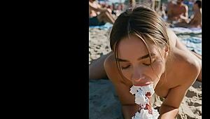 Public Whipped Cream Blowjobs Blast Off!