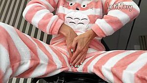 Mysterious teen fingers wet pussy to secret orgasm