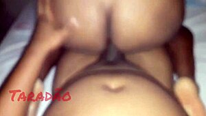 ebony bbw moans loud as he unloads cum deep in her fat ass