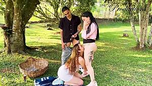 armybooms flirty casting interview flips into bareback threesome cumswap orgy