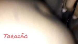 ebony bbw moans loud as he unloads cum deep in her fat ass
