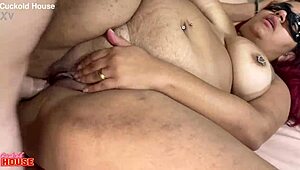 Bbw cheats leaves corny husband home fucks two guys at cuckold house moaning wild