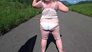 wanna watch girlfriend strap-on fuck fat ass milf outdoors by the car?