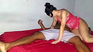 rain pours as she twerks that big ass on his thick cock in lingerie
