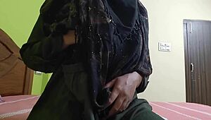 perfect body muslim girl with huge boobs gets so horny on bed wet pussy