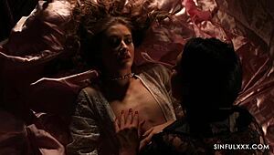 Maid sneaks tongue into milf's wet folds for forbidden sequel bliss