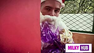 this christmas she'll gift you her horny pussy for a wild fuck