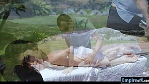 sexy judy gets her tight pussy pounded hard by masseur's monster cock outdoors