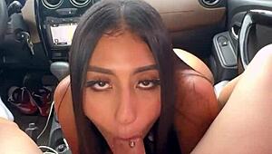 Stranger Stops Colombian Babe's Workout For Public Car Fuck And Cumshot