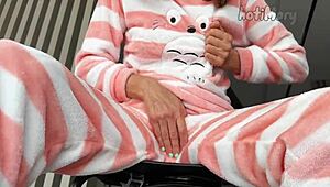 Mysterious teen fingers wet pussy to secret orgasm