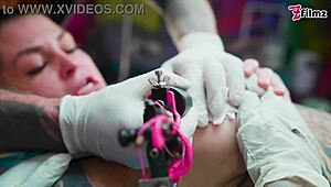 I get so turned on watching tattooed babe take big dick in wild foursome