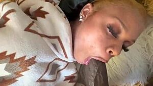 Pretty petite ebony Renity Love deepthroats and swallows massive bbc like a pro